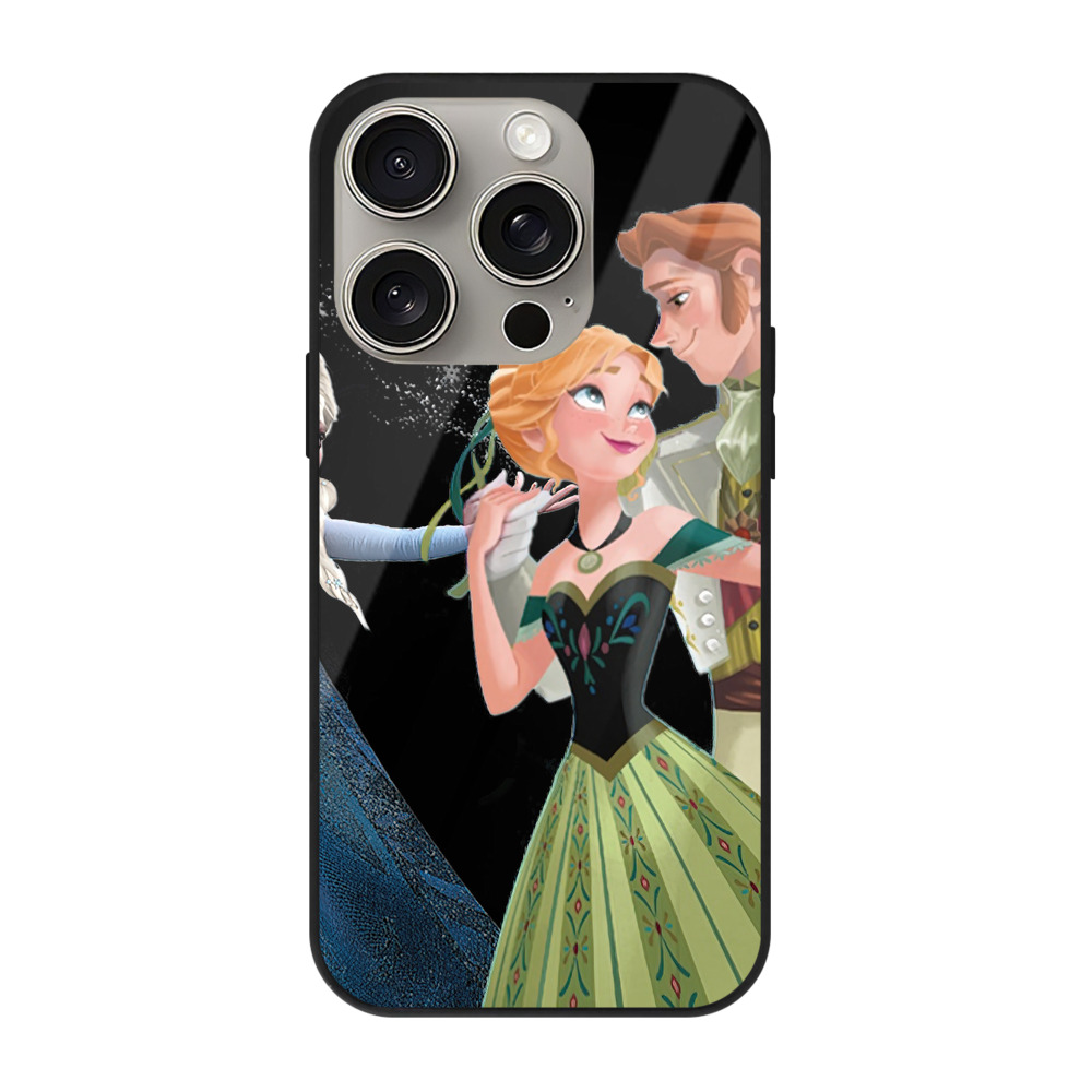 （画像用） アナと雪の女王 アンナ エルサ Frozen Anna Elsa 【iPhone15Pro対応】スマホケース 耐衝撃＆黄変防止 背面ガラス