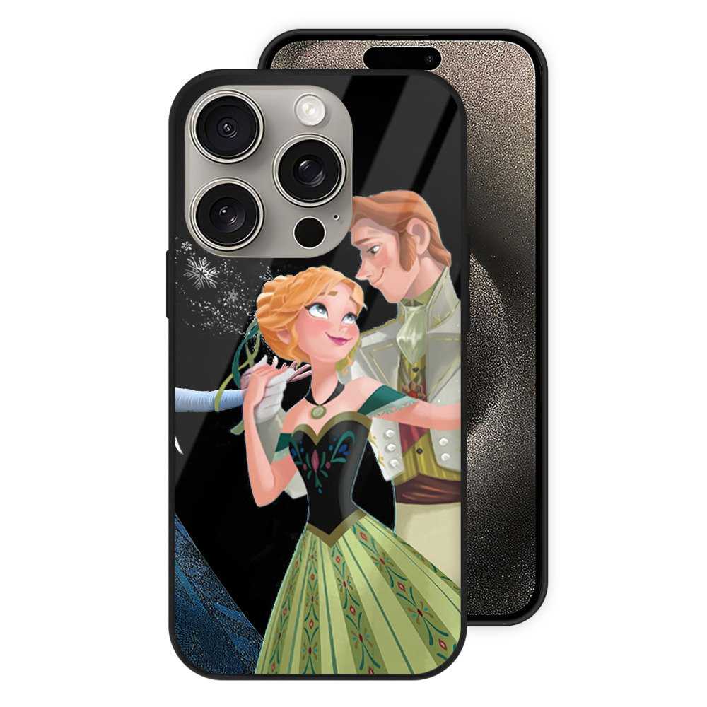（画像用） アナと雪の女王 アンナ エルサ Frozen Anna Elsa 【iPhone15Pro対応】スマホケース 耐衝撃＆黄変防止 背面ガラス