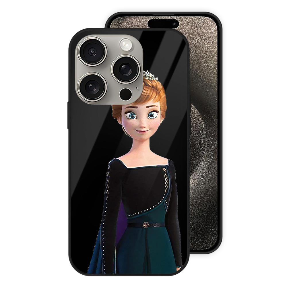 （画像用） アナと雪の女王 アンナ エルサ Frozen Anna Elsa 【iPhone15Pro対応】スマホケース 耐衝撃＆黄変防止 背面ガラス