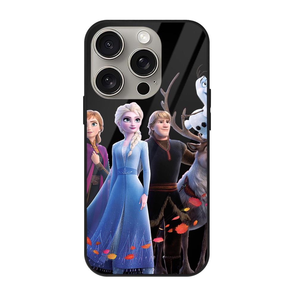 （画像用） アナと雪の女王 アンナ エルサ Frozen Anna Elsa 【iPhone15Pro対応】スマホケース 耐衝撃＆黄変防止 背面ガラス