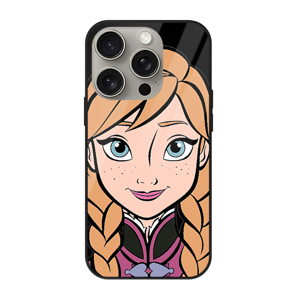 （画像用） アナと雪の女王 アンナ エルサ Frozen Anna Elsa 【iPhone15Pro対応】スマホケース 耐衝撃＆黄変防止 背面ガラス