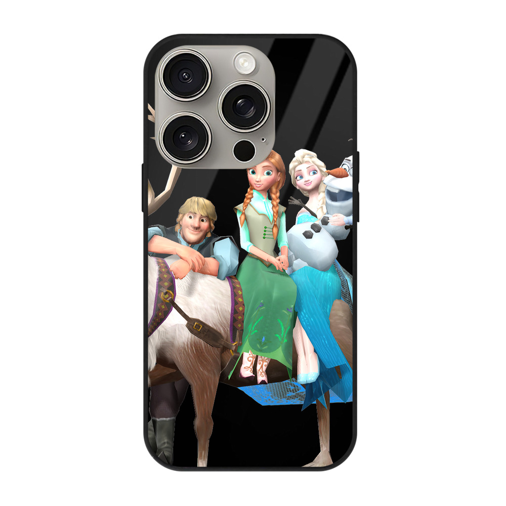 （画像用） アナと雪の女王 アンナ エルサ Frozen Anna Elsa 【iPhone15Pro対応】スマホケース 耐衝撃＆黄変防止 背面ガラス