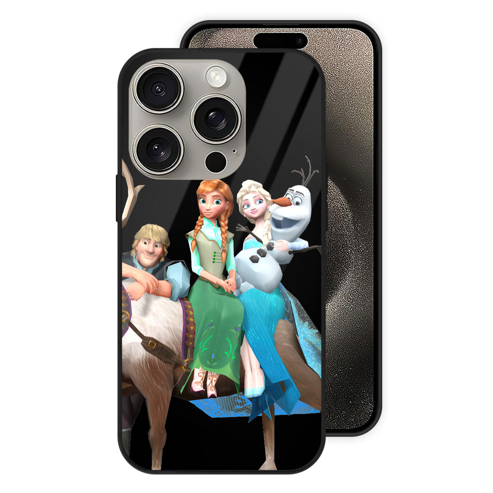 （画像用） アナと雪の女王 アンナ エルサ Frozen Anna Elsa 【iPhone15Pro対応】スマホケース 耐衝撃＆黄変防止 背面ガラス