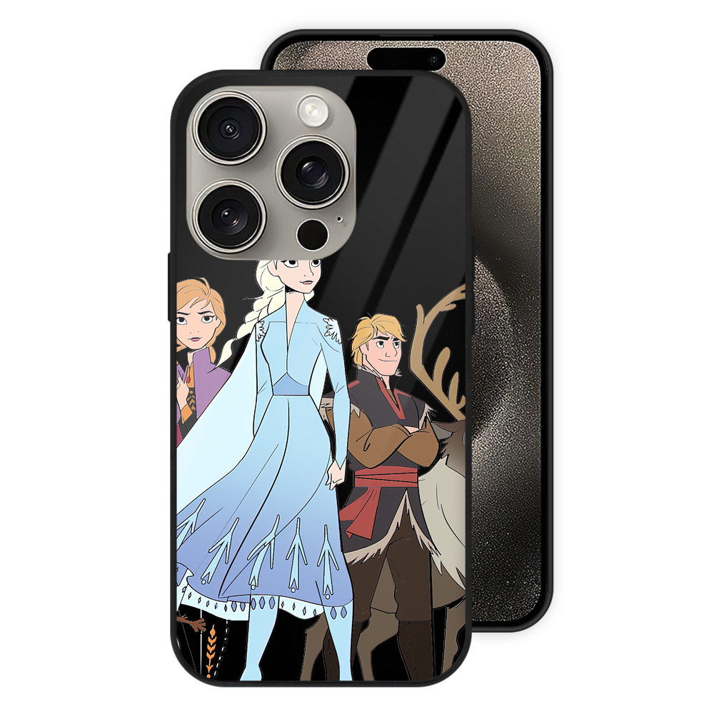 （画像用） アナと雪の女王 アンナ エルサ Frozen Anna Elsa 【iPhone15Pro対応】スマホケース 耐衝撃＆黄変防止 背面ガラス