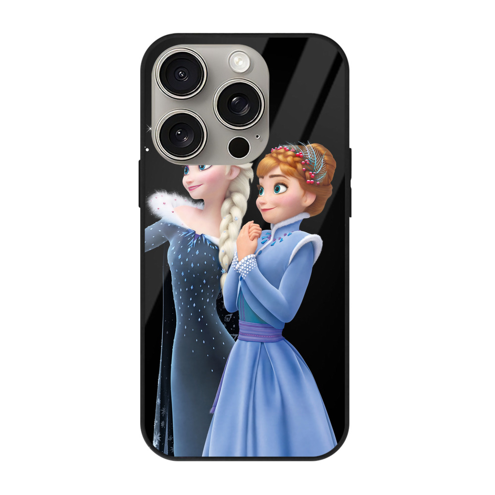 （画像用） アナと雪の女王 アンナ エルサ Frozen Anna Elsa 【iPhone15Pro対応】スマホケース 耐衝撃＆黄変防止 背面ガラス
