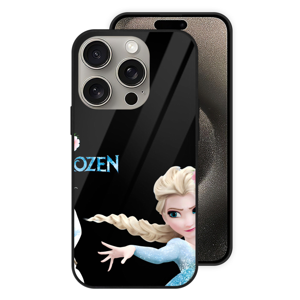 （画像用） アナと雪の女王 アンナ エルサ Frozen Anna Elsa 【iPhone15Pro対応】スマホケース 耐衝撃＆黄変防止 背面ガラス