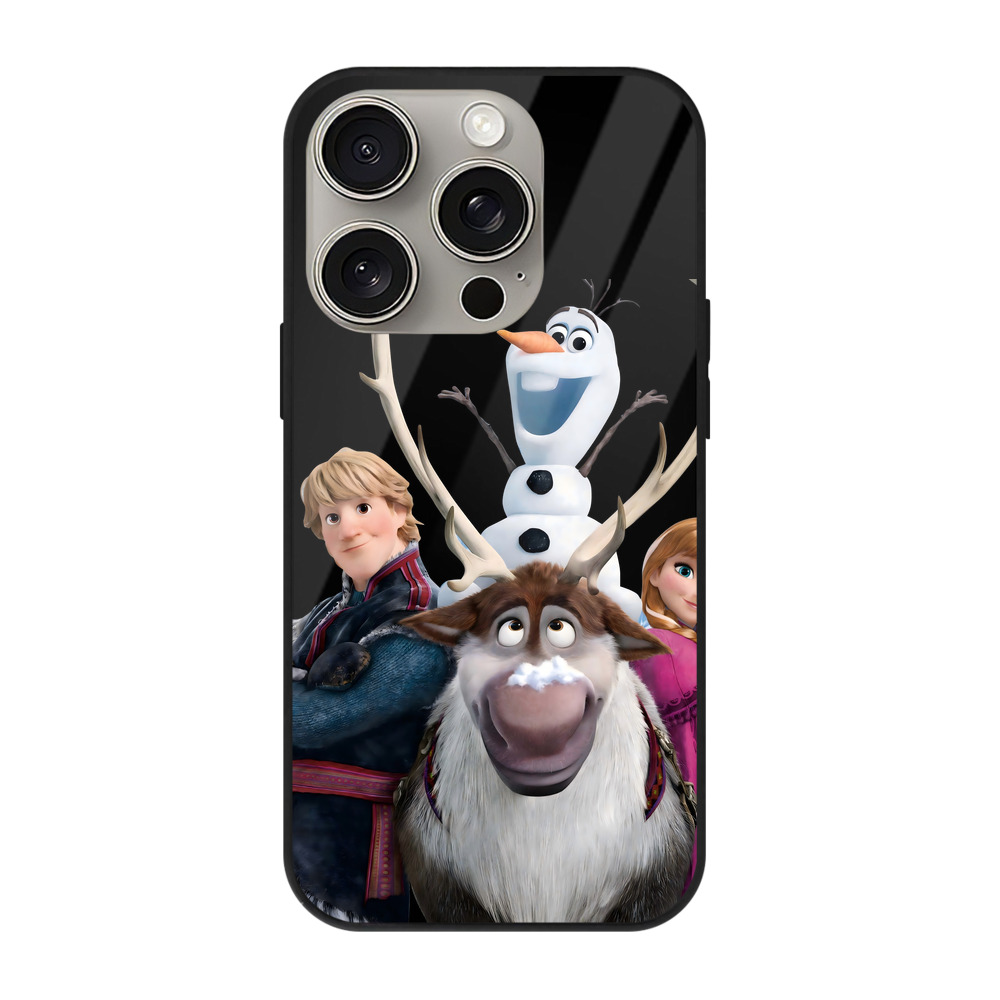 （画像用） アナと雪の女王 アンナ エルサ Frozen Anna Elsa 【iPhone15Pro対応】スマホケース 耐衝撃＆黄変防止 背面ガラス