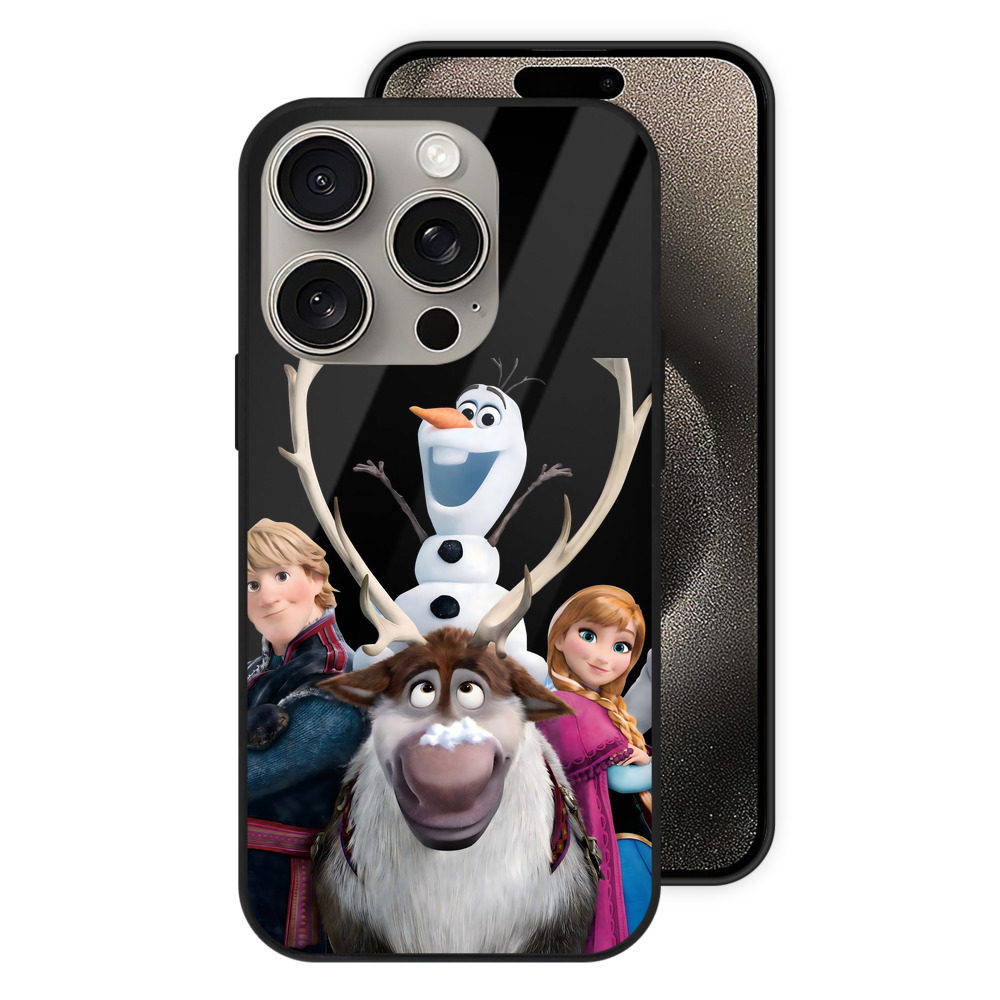 （画像用） アナと雪の女王 アンナ エルサ Frozen Anna Elsa 【iPhone15Pro対応】スマホケース 耐衝撃＆黄変防止 背面ガラス
