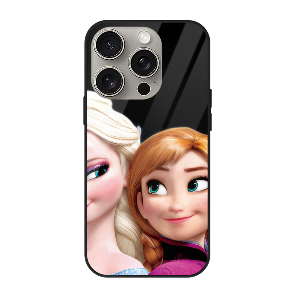 （画像用） アナと雪の女王 アンナ エルサ Frozen Anna Elsa 【iPhone15Pro対応】スマホケース 耐衝撃＆黄変防止 背面ガラス