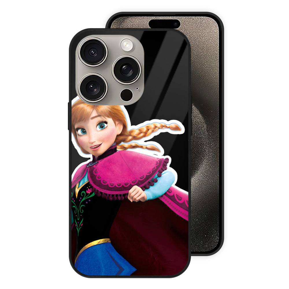 （画像用） アナと雪の女王 アンナ エルサ Frozen Anna Elsa 【iPhone15Pro対応】スマホケース 耐衝撃＆黄変防止 背面ガラス