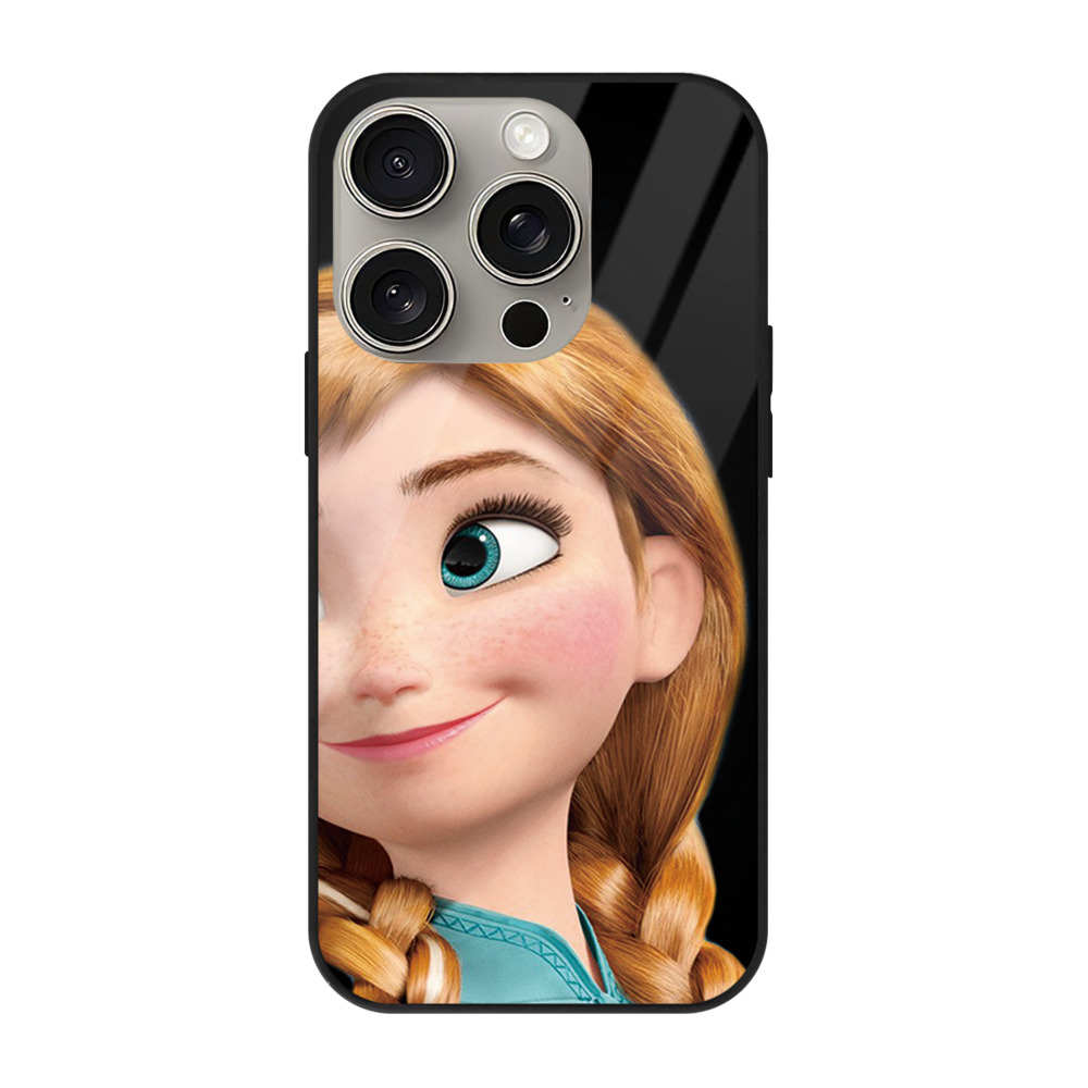 （画像用） アナと雪の女王 アンナ エルサ Frozen Anna Elsa 【iPhone15Pro対応】スマホケース 耐衝撃＆黄変防止 背面ガラス
