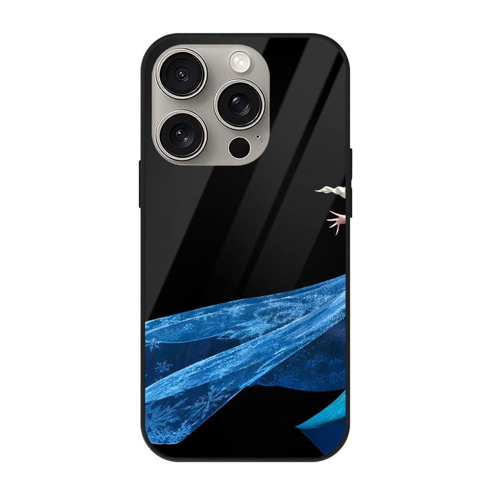 （画像用） アナと雪の女王 アンナ エルサ Frozen Anna Elsa 【iPhone15Pro対応】スマホケース 耐衝撃＆黄変防止 背面ガラス