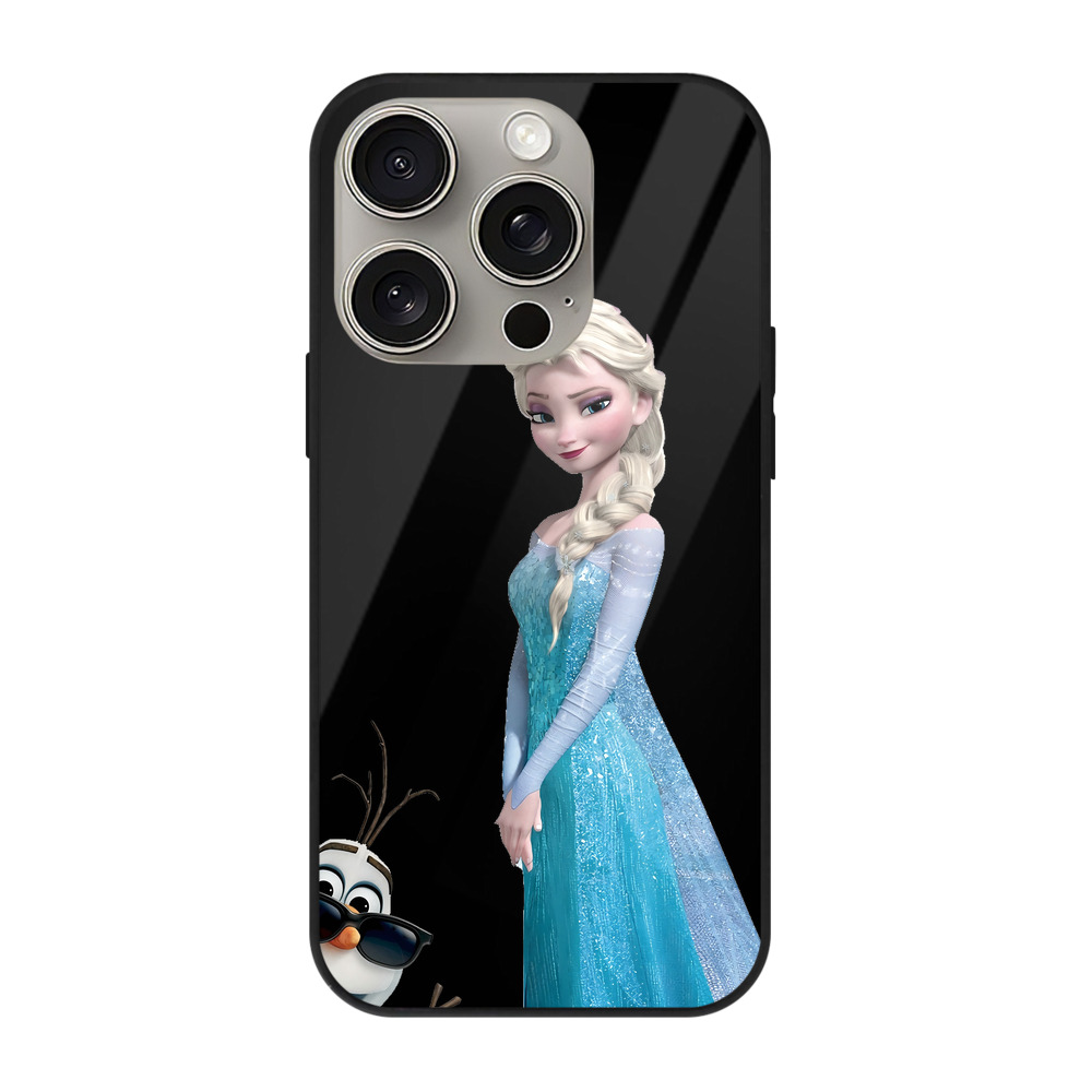 （画像用） アナと雪の女王 アンナ エルサ Frozen Anna Elsa 【iPhone15Pro対応】スマホケース 耐衝撃＆黄変防止 背面ガラス