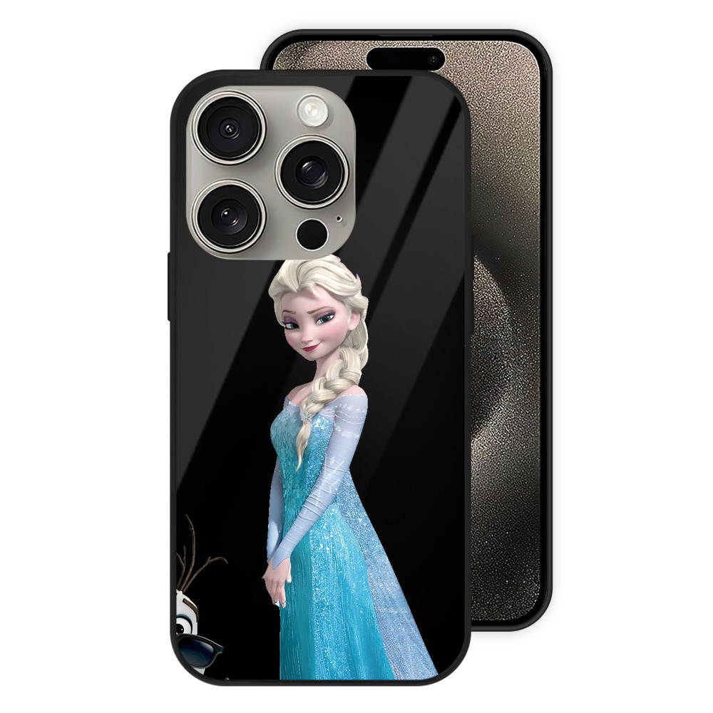 （画像用） アナと雪の女王 アンナ エルサ Frozen Anna Elsa 【iPhone15Pro対応】スマホケース 耐衝撃＆黄変防止 背面ガラス