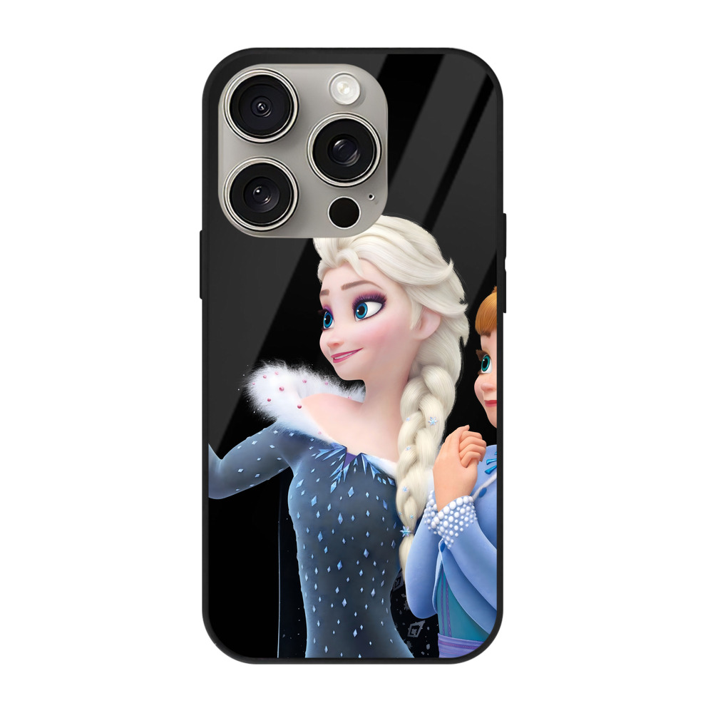 （画像用） アナと雪の女王 アンナ エルサ Frozen Anna Elsa 【iPhone15Pro対応】スマホケース 耐衝撃＆黄変防止 背面ガラス