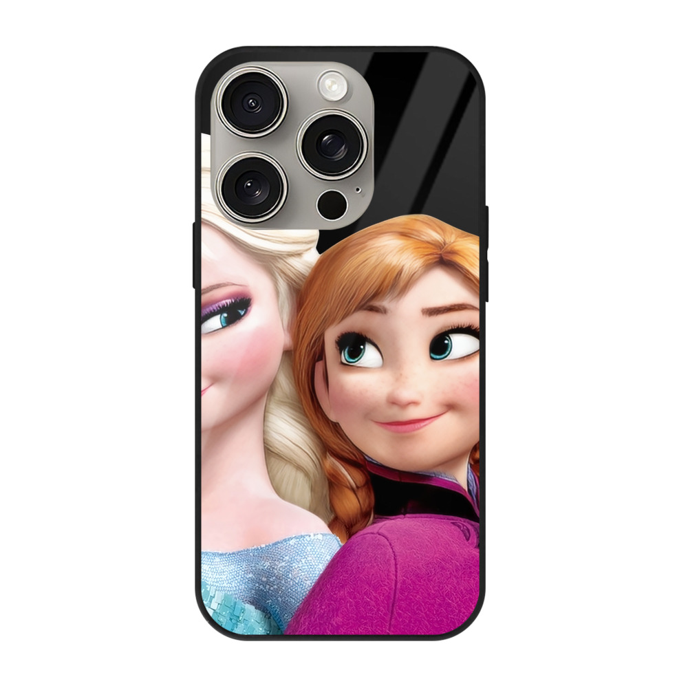 （画像用） アナと雪の女王 アンナ エルサ Frozen Anna Elsa 【iPhone15Pro対応】スマホケース 耐衝撃＆黄変防止 背面ガラス