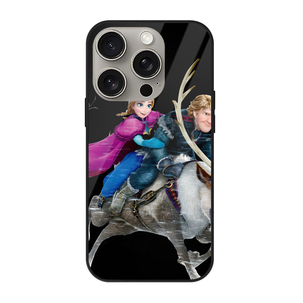 （画像用） アナと雪の女王 アンナ エルサ Frozen Anna Elsa 【iPhone15Pro対応】スマホケース 耐衝撃＆黄変防止 背面ガラス
