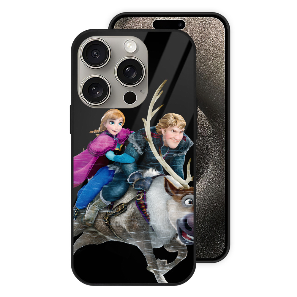 （画像用） アナと雪の女王 アンナ エルサ Frozen Anna Elsa 【iPhone15Pro対応】スマホケース 耐衝撃＆黄変防止 背面ガラス