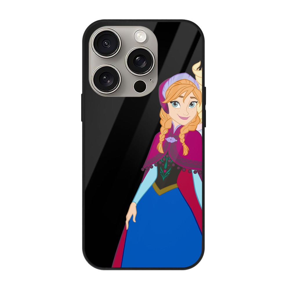 （画像用） アナと雪の女王 アンナ エルサ Frozen Anna Elsa 【iPhone15Pro対応】スマホケース 耐衝撃＆黄変防止 背面ガラス