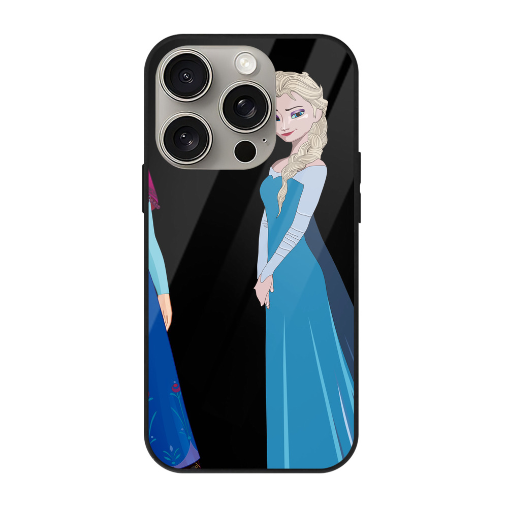 （画像用） アナと雪の女王 アンナ エルサ Frozen Anna Elsa 【iPhone15Pro対応】スマホケース 耐衝撃＆黄変防止 背面ガラス
