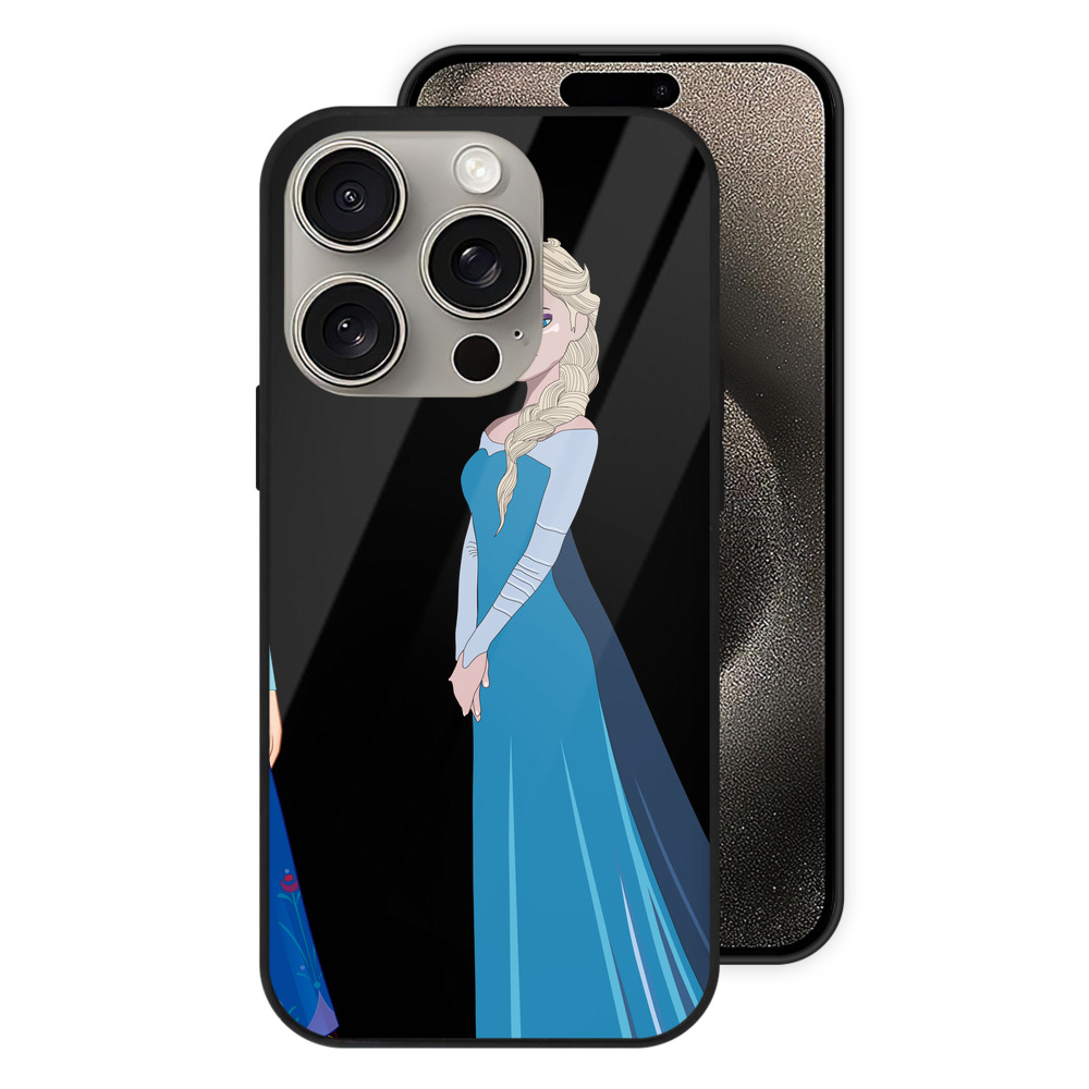 （画像用） アナと雪の女王 アンナ エルサ Frozen Anna Elsa 【iPhone15Pro対応】スマホケース 耐衝撃＆黄変防止 背面ガラス