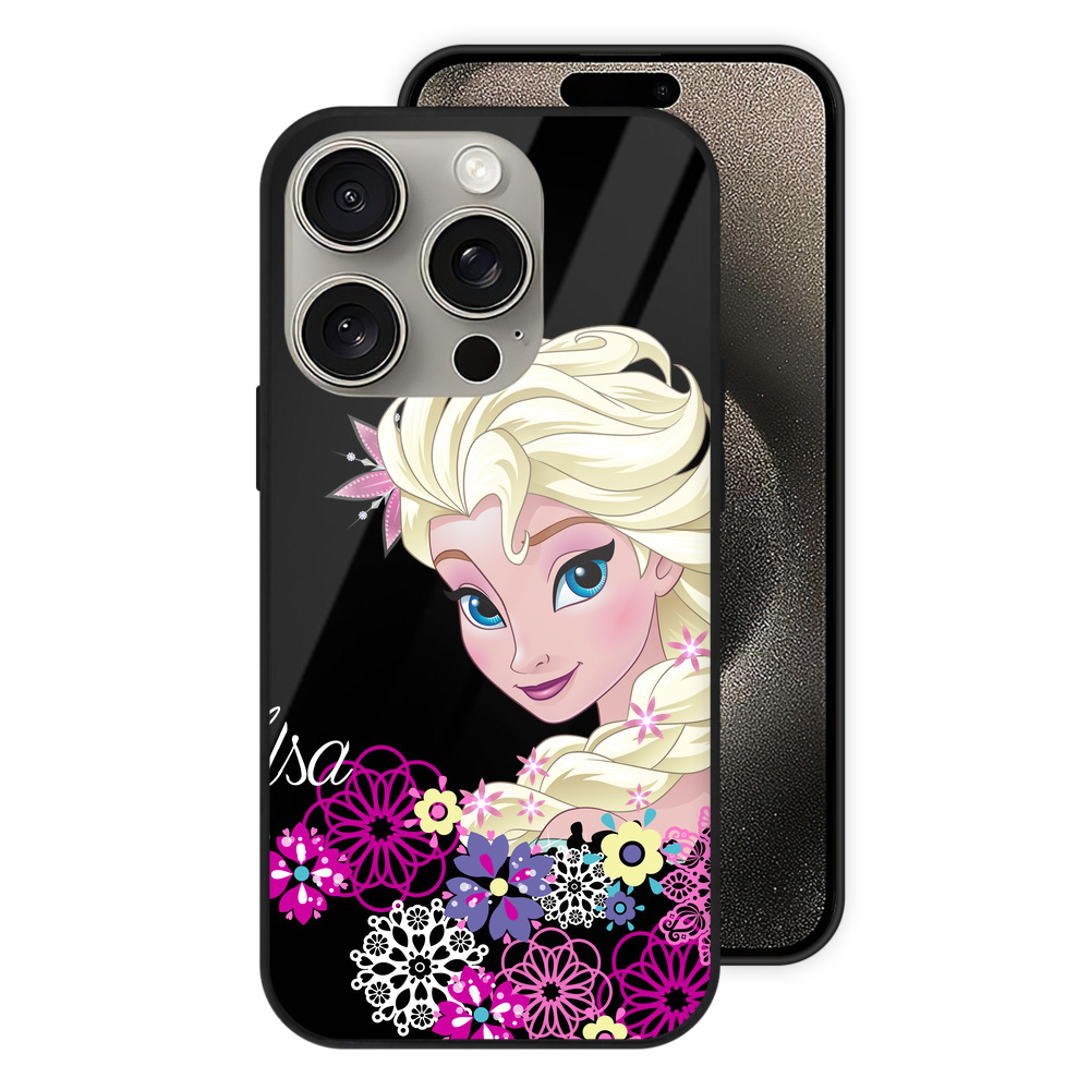 （画像用） アナと雪の女王 アンナ エルサ Frozen Anna Elsa 【iPhone15Pro対応】スマホケース 耐衝撃＆黄変防止 背面ガラス