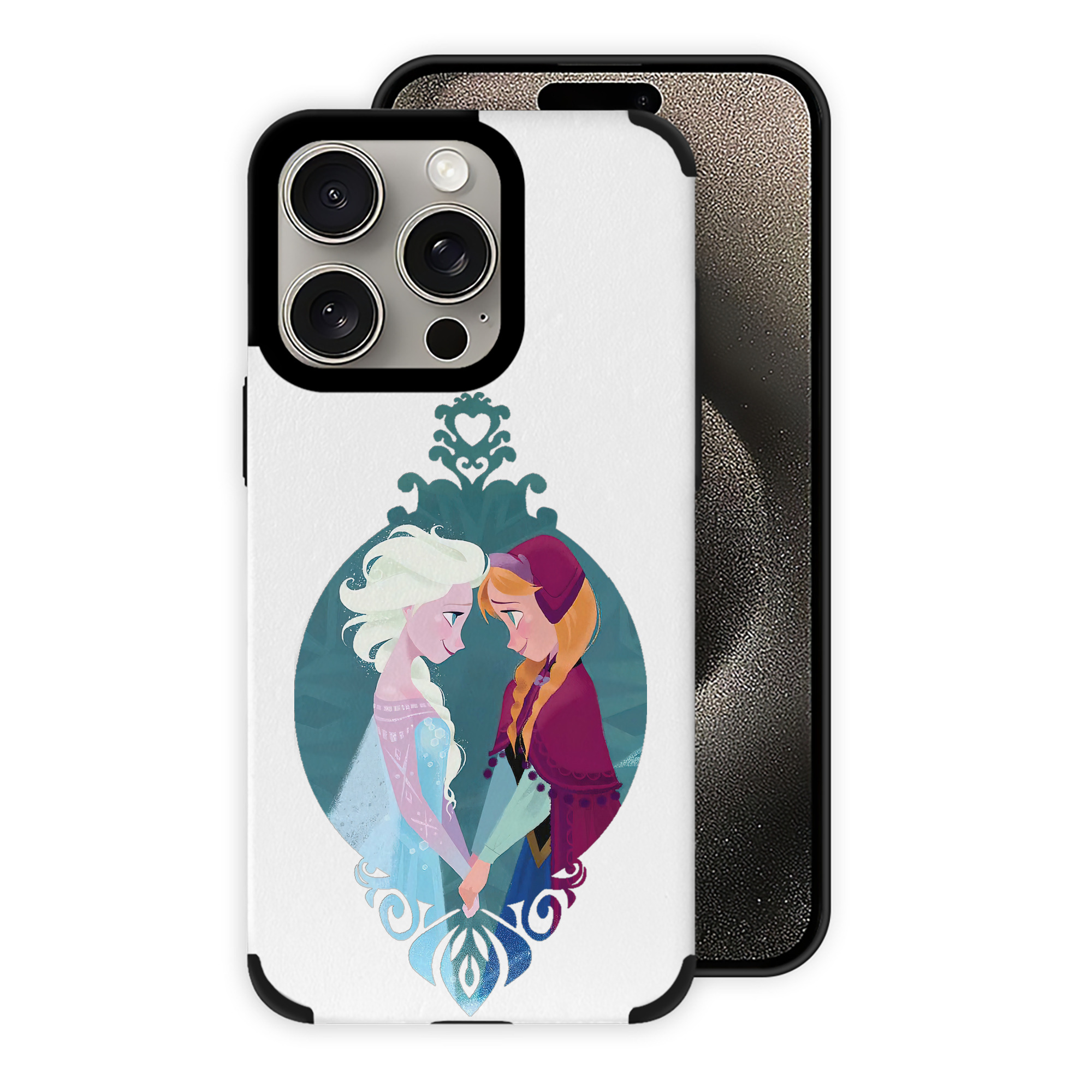 （画像用） アナと雪の女王 アンナ エルサ Frozen Anna Elsa 【iPhone15ProMax対応】 PUレザー スマホケース 耐衝撃＆黄変防止