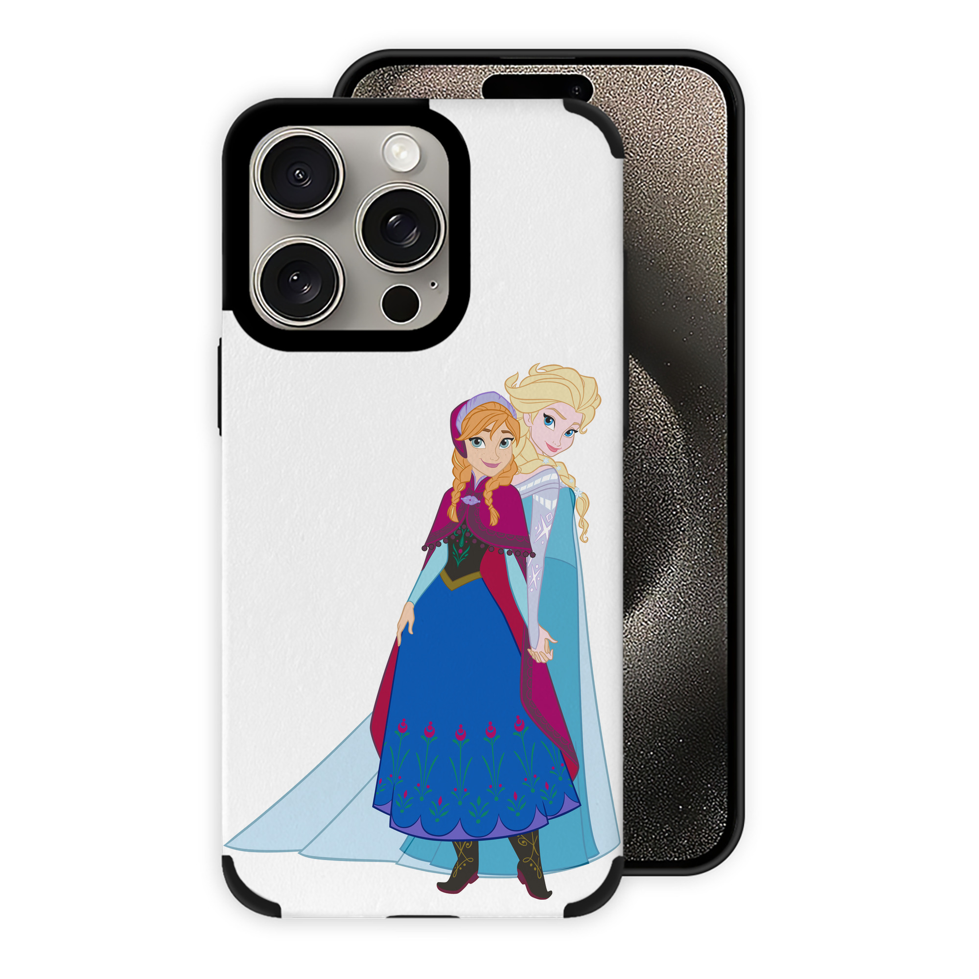 （画像用） アナと雪の女王 アンナ エルサ Frozen Anna Elsa 【iPhone15ProMax対応】 PUレザー スマホケース 耐衝撃＆黄変防止