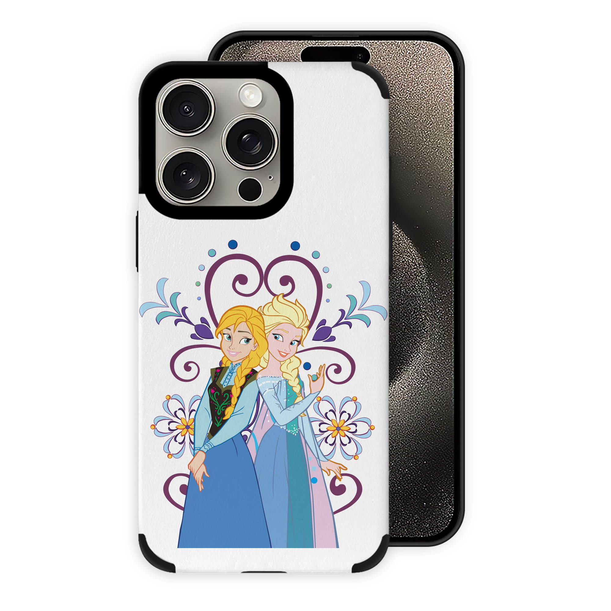 （画像用） アナと雪の女王 アンナ エルサ Frozen Anna Elsa 【iPhone15ProMax対応】 PUレザー スマホケース 耐衝撃＆黄変防止