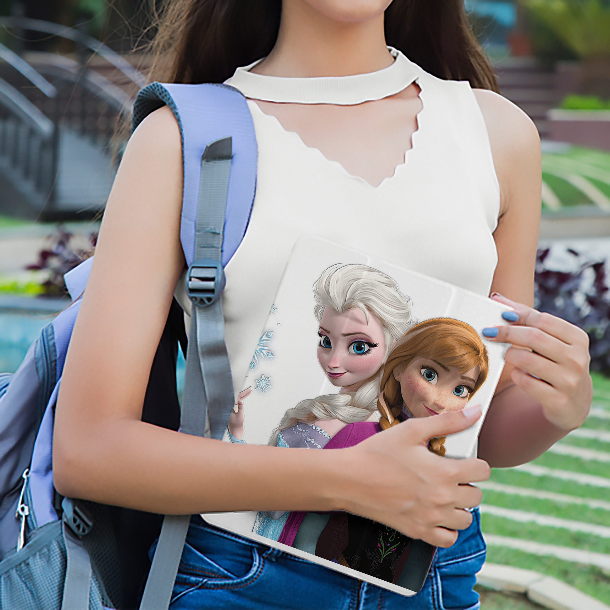 アナと雪の女王 アンナ エルサ Frozen Anna Elsa IPad ケース ペン収納付き 三つ折りスタンド PUレザー×シリコン 対応機種9.5/10.5/10.9インチ