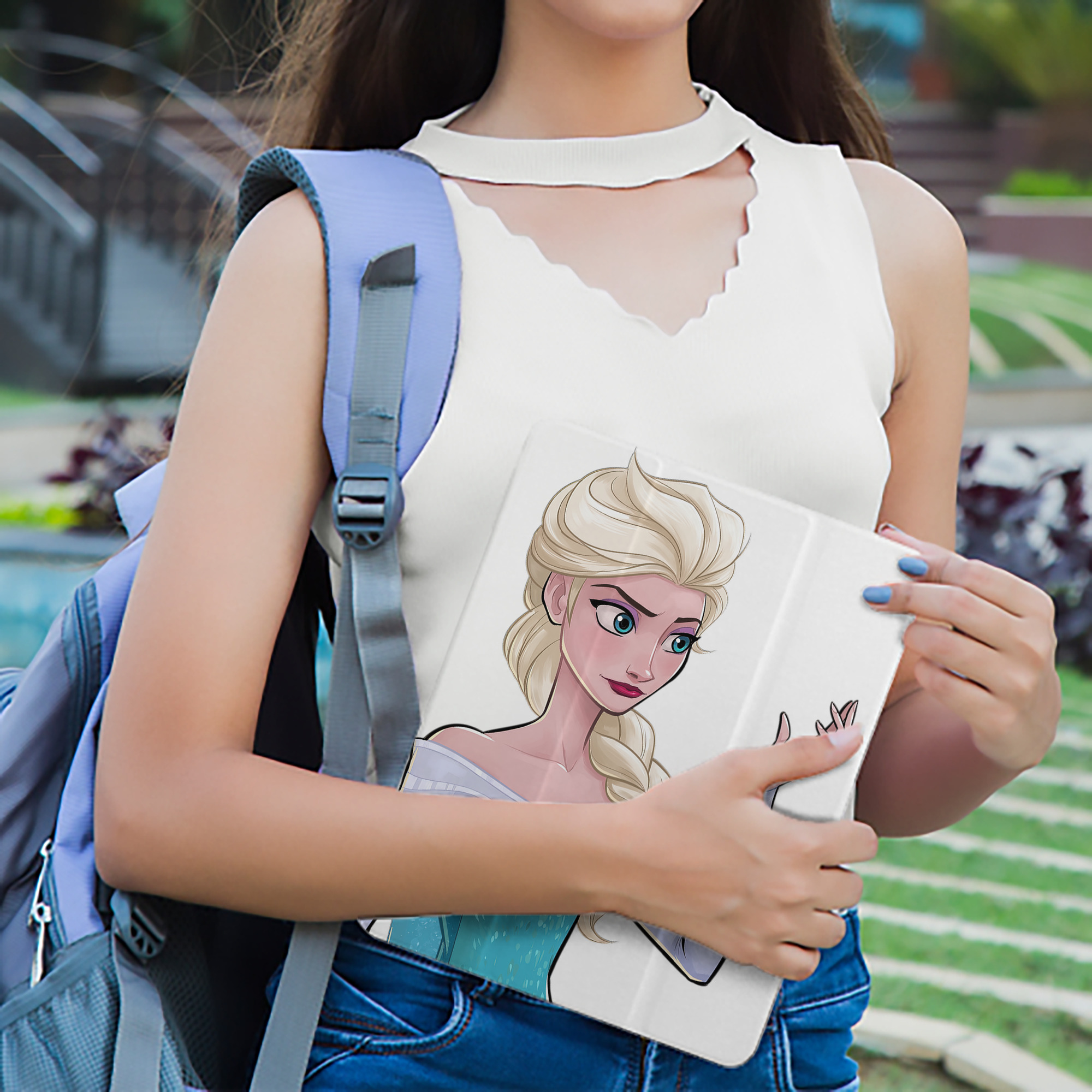 アナと雪の女王 アンナ エルサ Frozen Anna Elsa IPad ケース ペン収納付き 三つ折りスタンド PUレザー×シリコン 対応機種9.5/10.5/10.9インチ