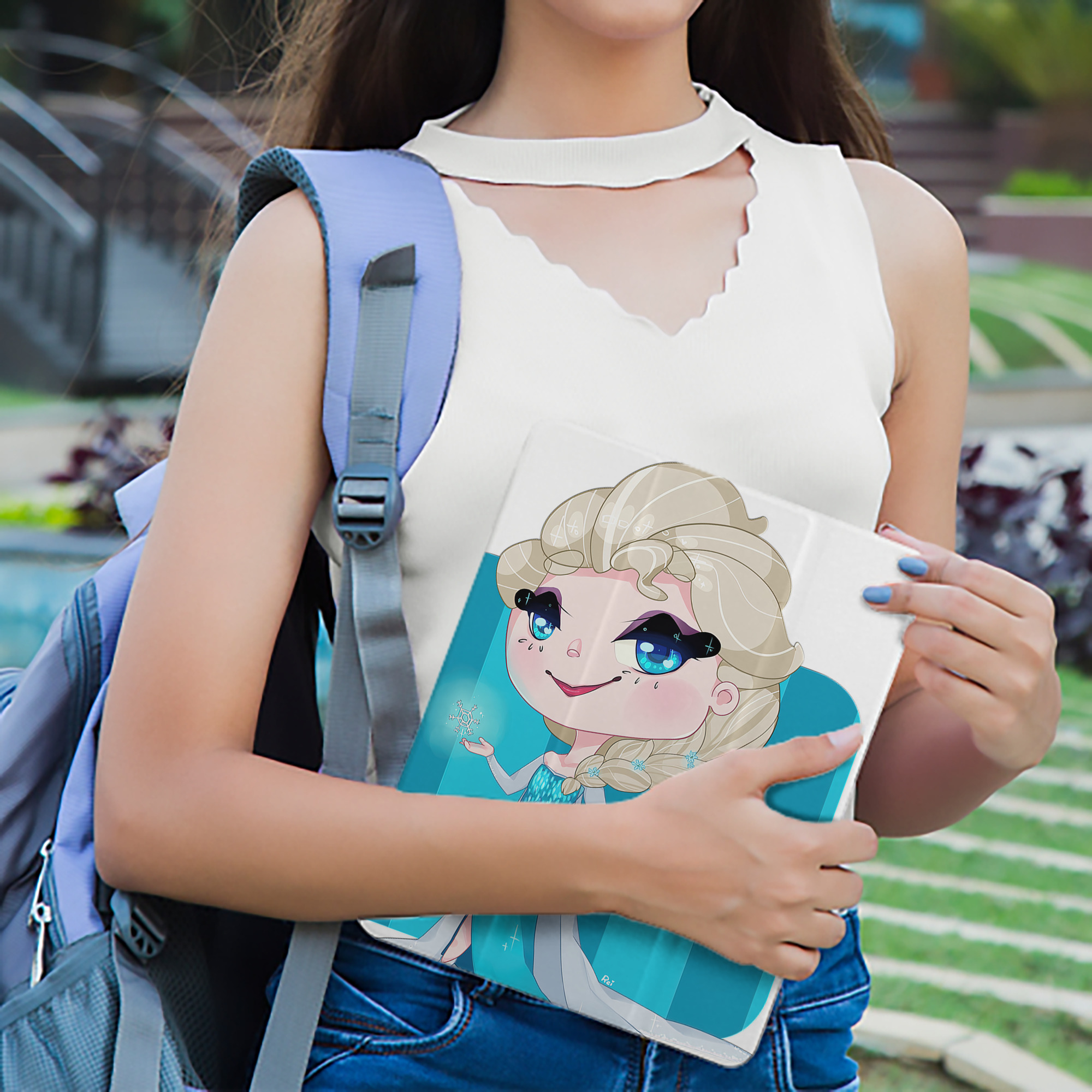 アナと雪の女王 アンナ エルサ Frozen Anna Elsa IPad ケース ペン収納付き 三つ折りスタンド PUレザー×シリコン 対応機種9.5/10.5/10.9インチ