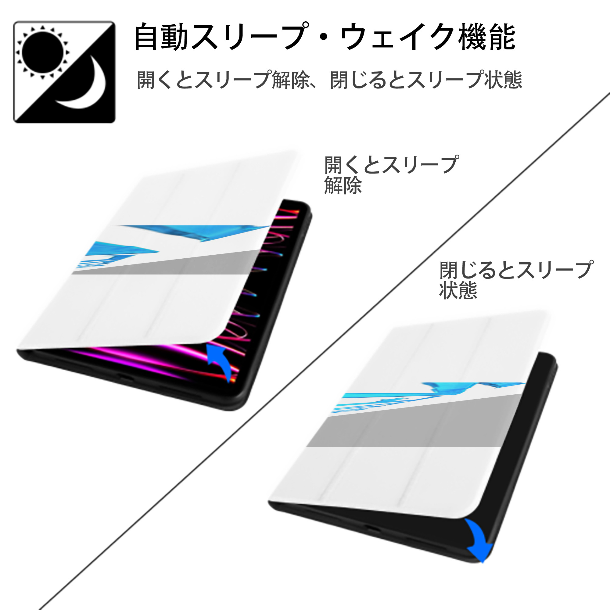 アナと雪の女王 アンナ エルサ Frozen Anna Elsa IPad ケース ペン収納付き 三つ折りスタンド PUレザー×シリコン 対応機種9.5/10.5/10.9インチ