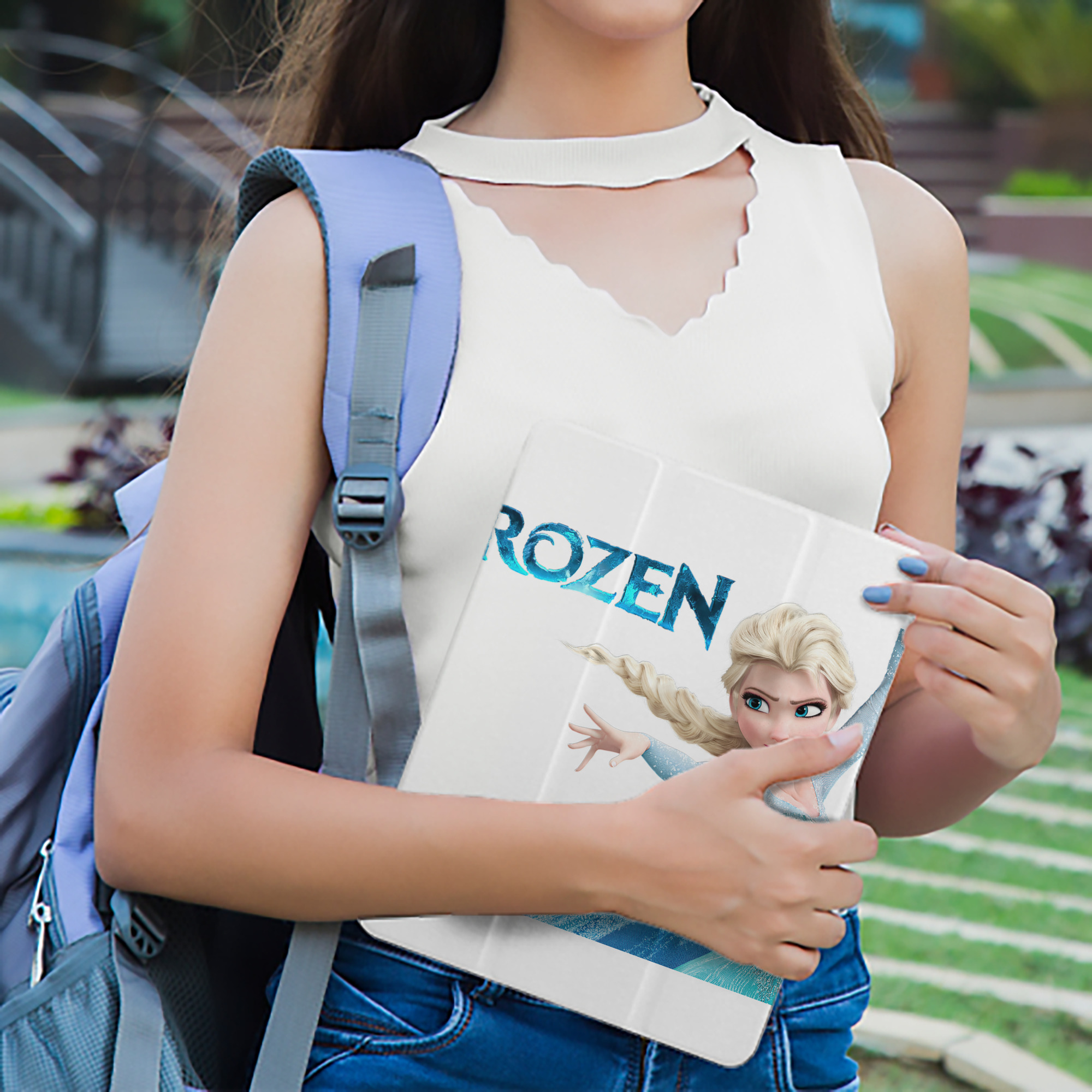 アナと雪の女王 アンナ エルサ Frozen Anna Elsa IPad ケース ペン収納付き 三つ折りスタンド PUレザー×シリコン 対応機種9.5/10.5/10.9インチ