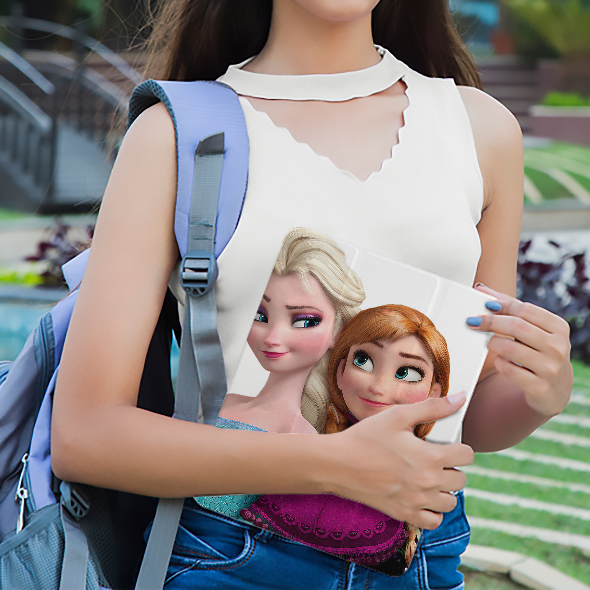アナと雪の女王 アンナ エルサ Frozen Anna Elsa IPad ケース ペン収納付き 三つ折りスタンド PUレザー×シリコン 対応機種9.5/10.5/10.9インチ