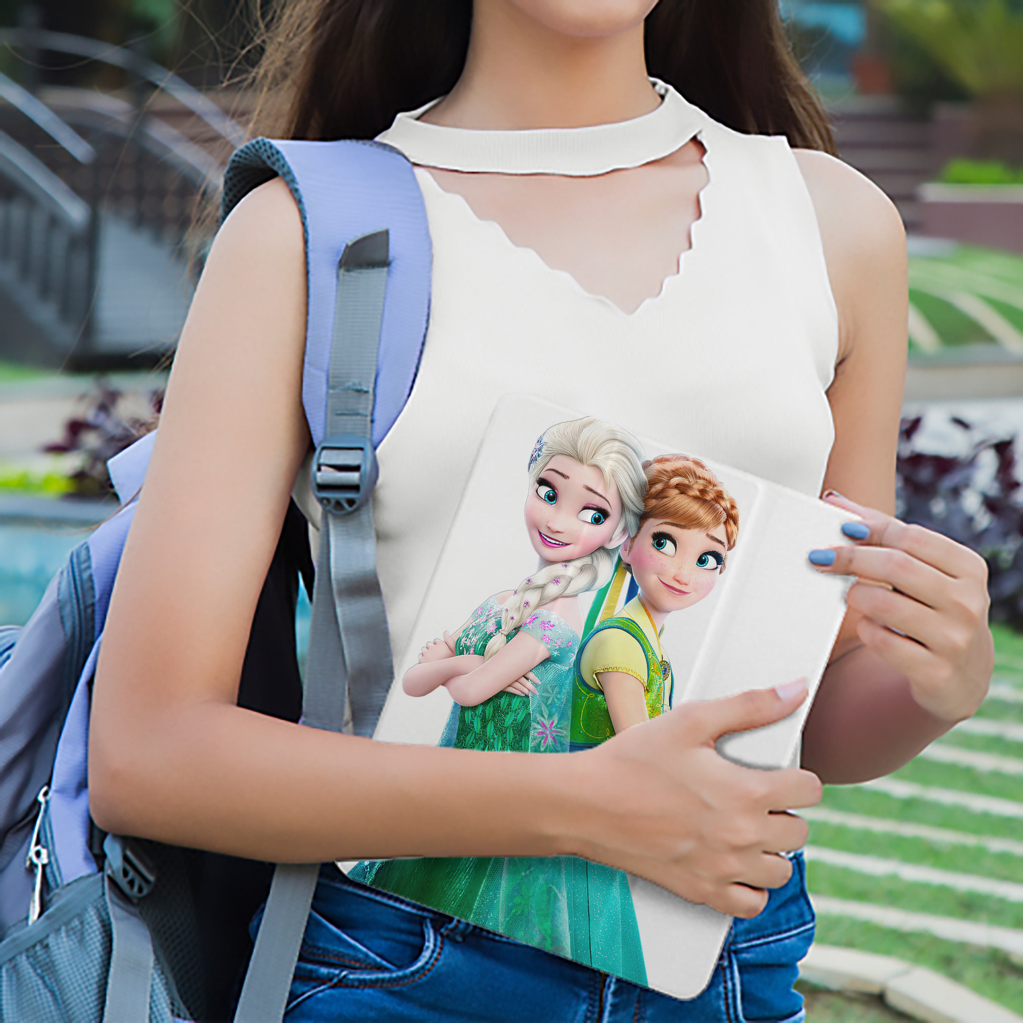 アナと雪の女王 アンナ エルサ Frozen Anna Elsa IPad ケース ペン収納付き 三つ折りスタンド PUレザー×シリコン 対応機種9.5/10.5/10.9インチ