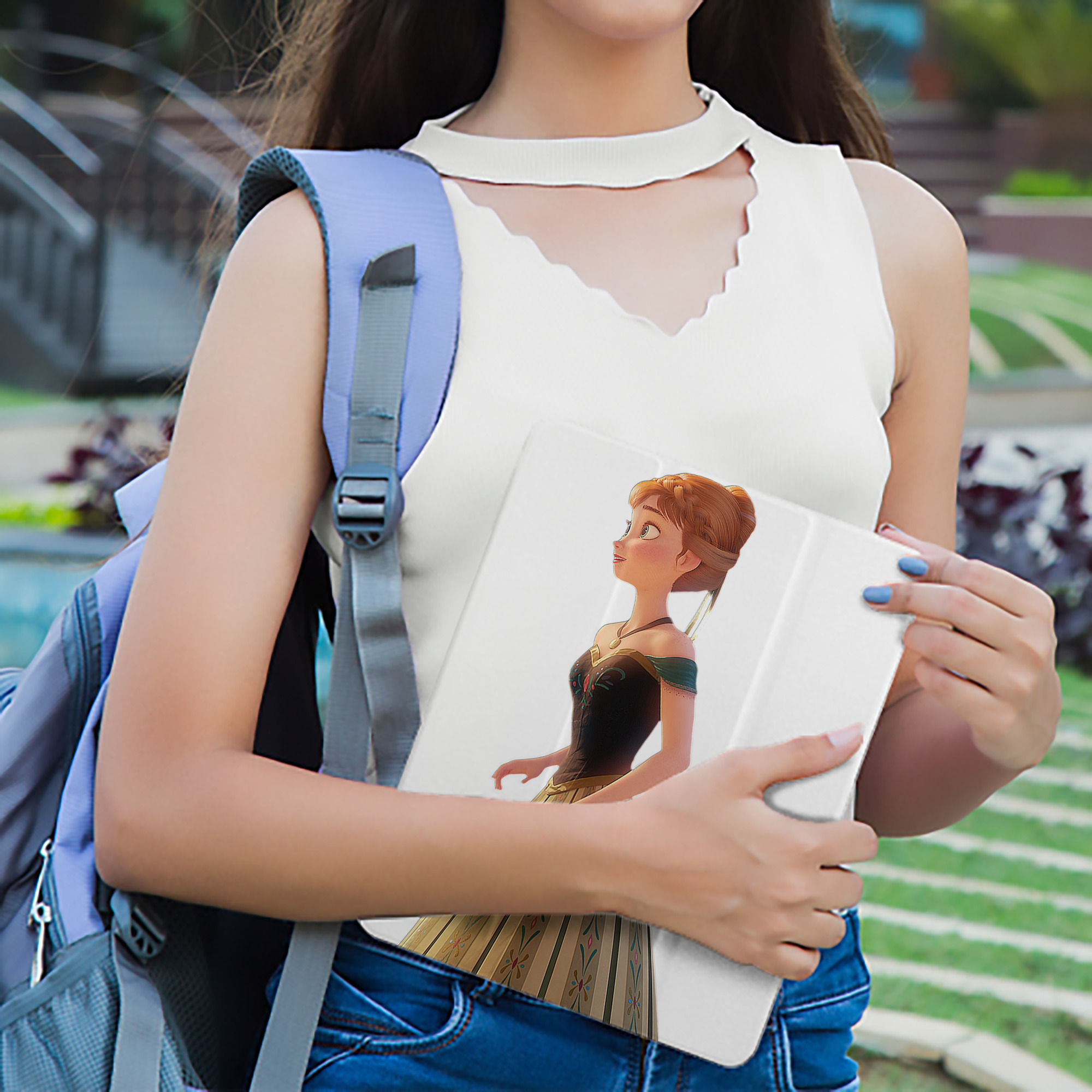 アナと雪の女王 アンナ エルサ Frozen Anna Elsa IPad ケース ペン収納付き 三つ折りスタンド PUレザー×シリコン 対応機種9.5/10.5/10.9インチ