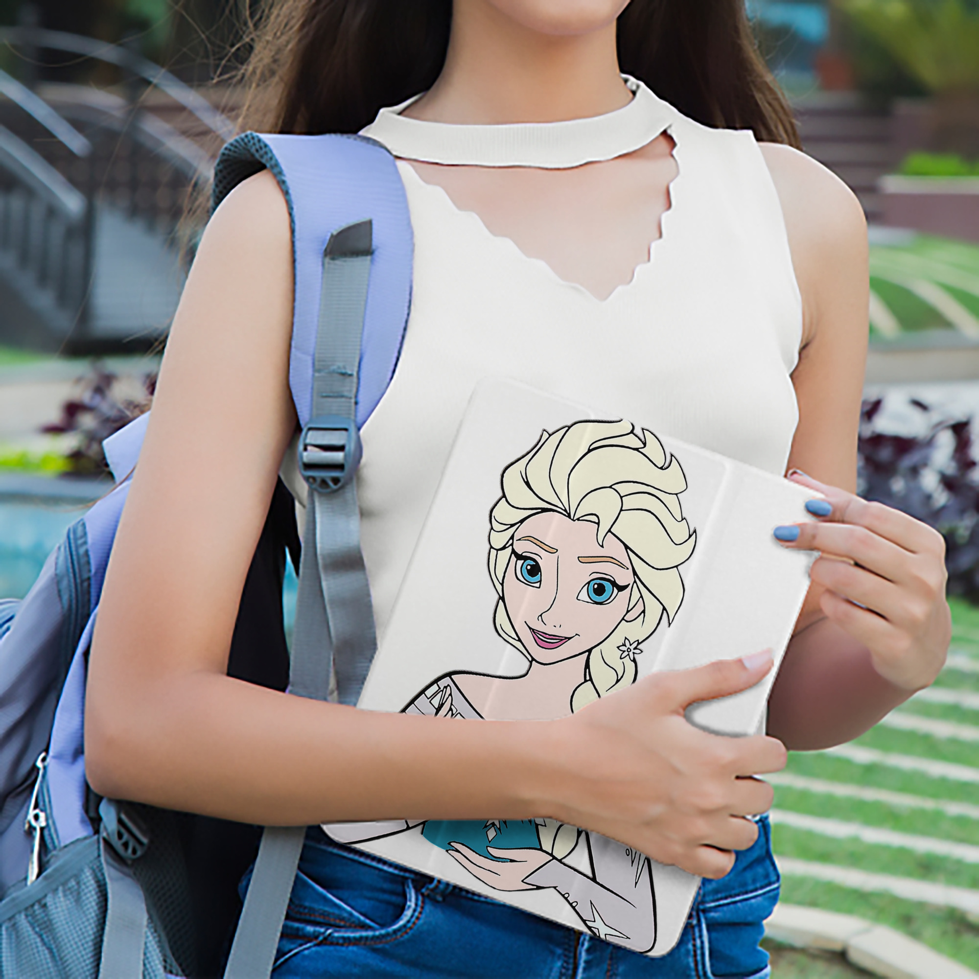 アナと雪の女王 アンナ エルサ Frozen Anna Elsa IPad ケース ペン収納付き 三つ折りスタンド PUレザー×シリコン 対応機種9.5/10.5/10.9インチ
