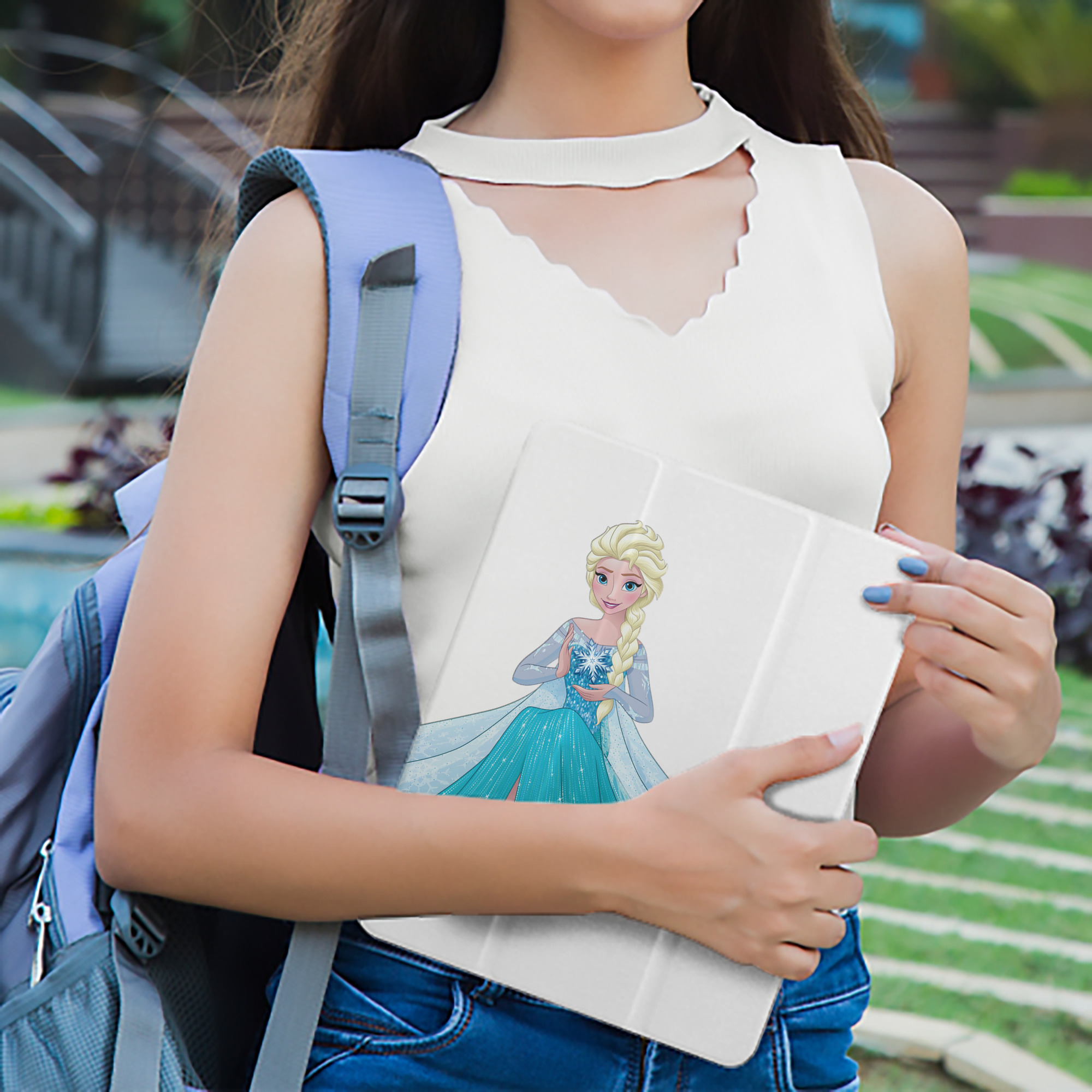 アナと雪の女王 アンナ エルサ Frozen Anna Elsa IPad ケース ペン収納付き 三つ折りスタンド PUレザー×シリコン 対応機種9.5/10.5/10.9インチ