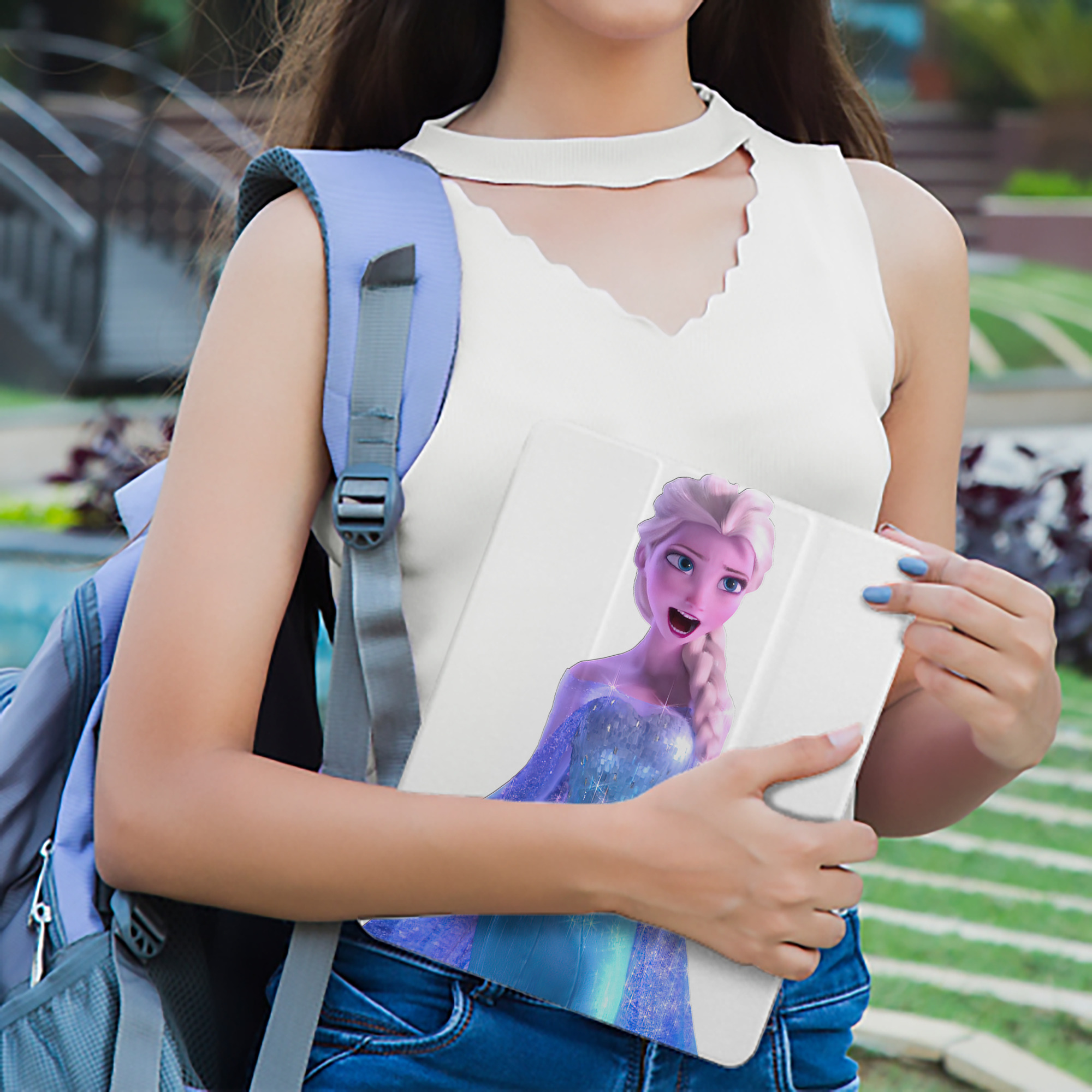 アナと雪の女王 アンナ エルサ Frozen Anna Elsa IPad ケース ペン収納付き 三つ折りスタンド PUレザー×シリコン 対応機種9.5/10.5/10.9インチ