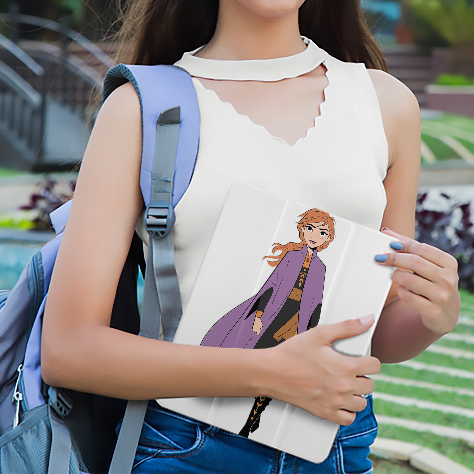 アナと雪の女王 アンナ エルサ Frozen Anna Elsa IPad ケース ペン収納付き 三つ折りスタンド PUレザー×シリコン 対応機種9.5/10.5/10.9インチ
