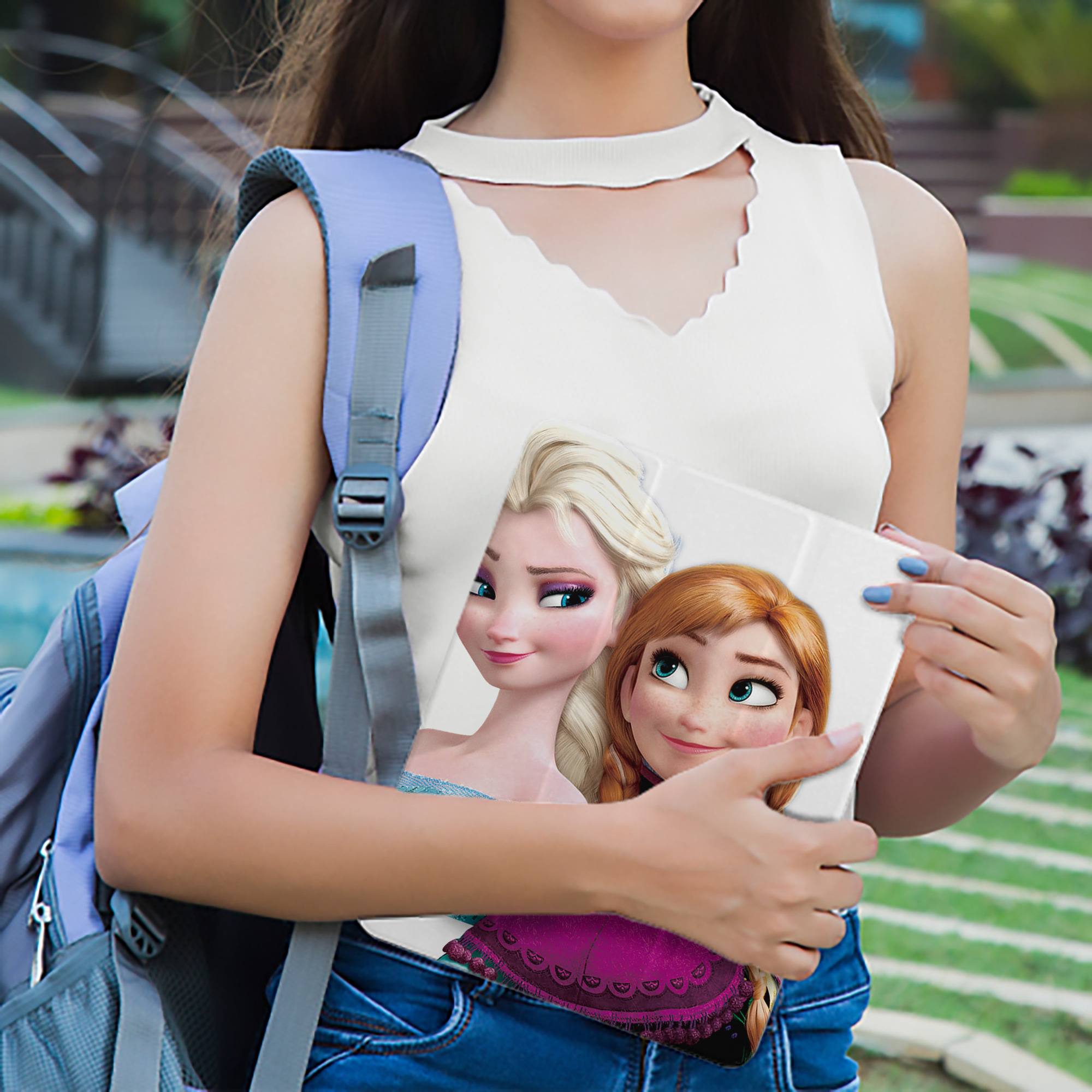 アナと雪の女王 アンナ エルサ Frozen Anna Elsa IPad ケース ペン収納付き 三つ折りスタンド PUレザー×シリコン 対応機種9.5/10.5/10.9インチ