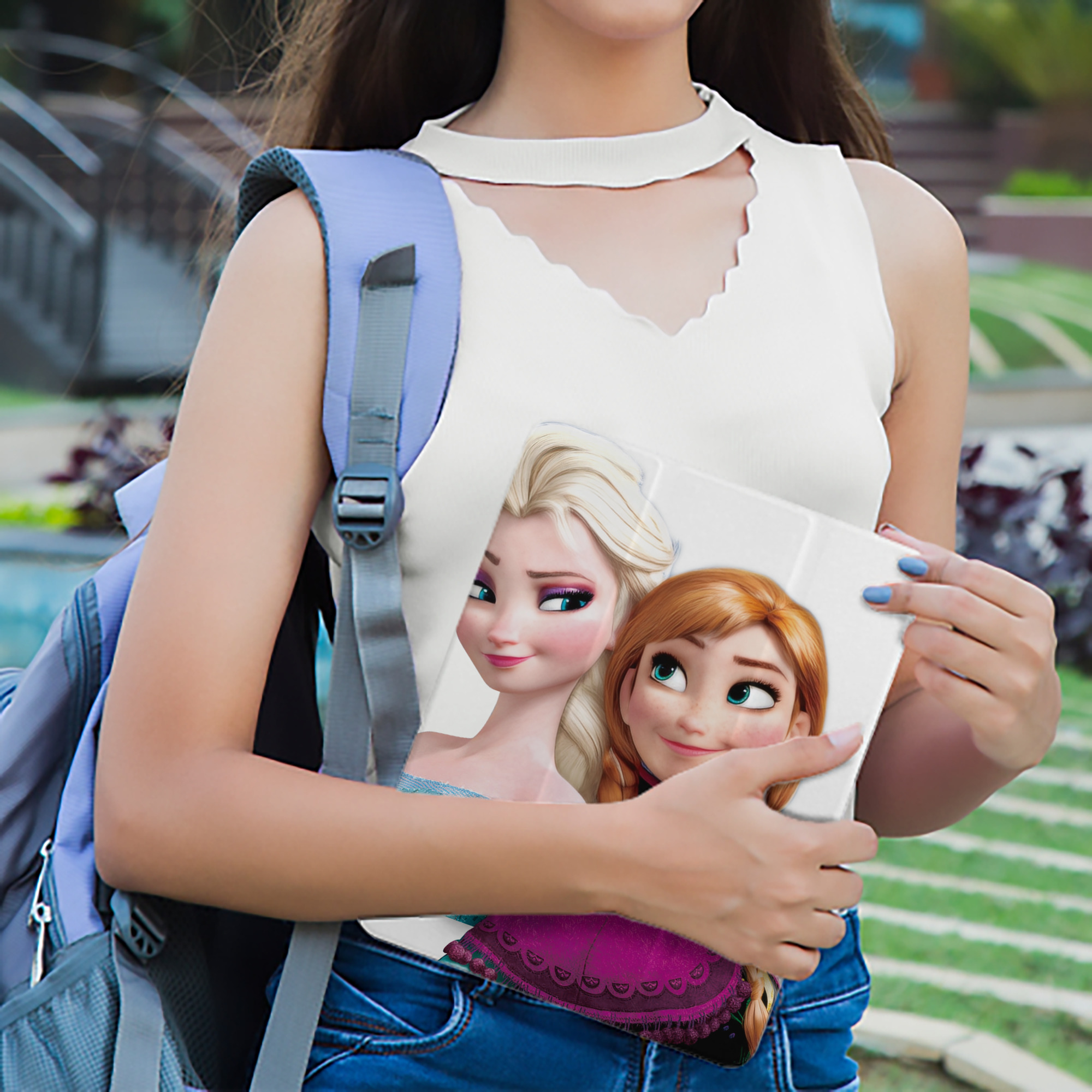 アナと雪の女王 アンナ エルサ Frozen Anna Elsa IPad ケース ペン収納付き 三つ折りスタンド PUレザー×シリコン 対応機種9.5/10.5/10.9インチ