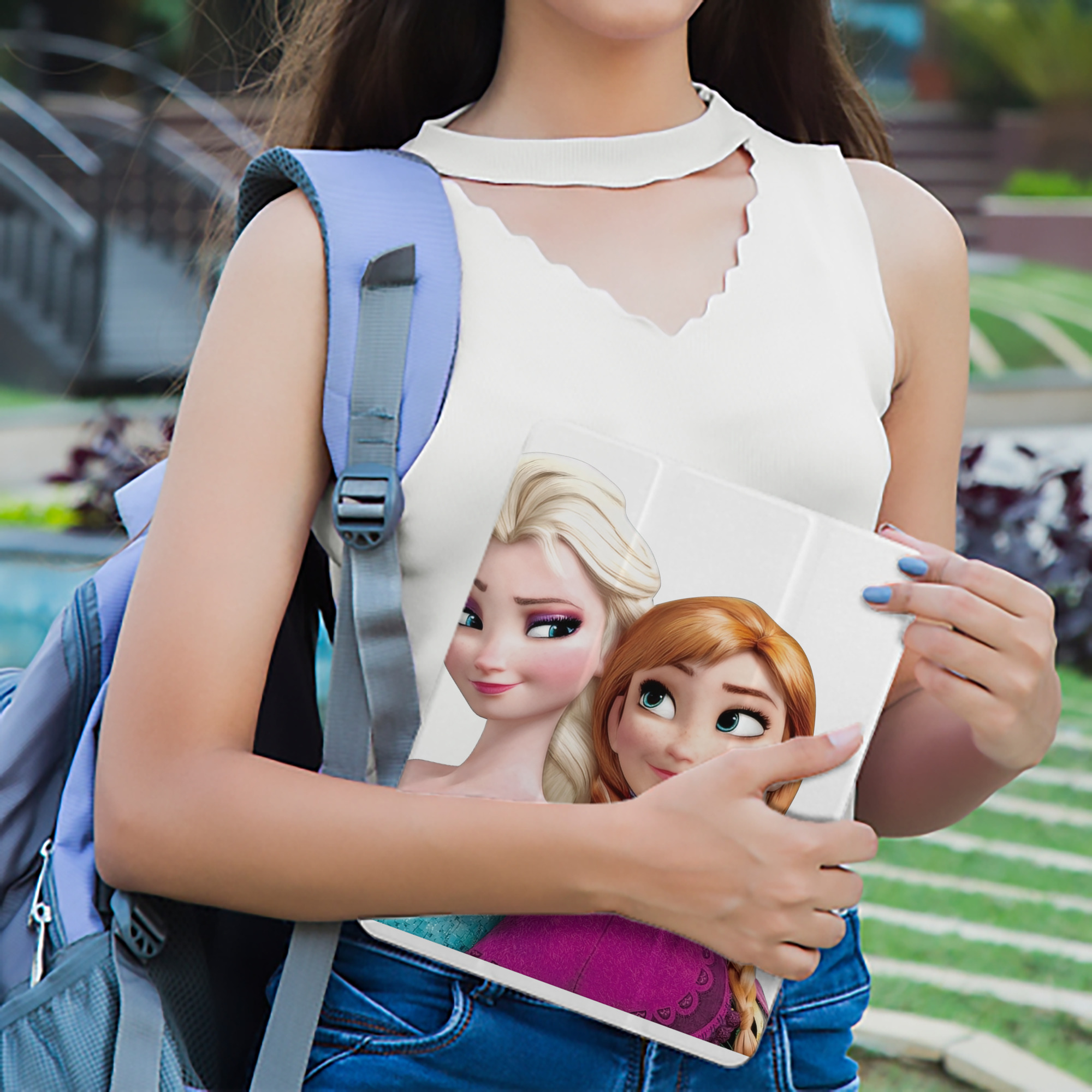 アナと雪の女王 アンナ エルサ Frozen Anna Elsa IPad ケース ペン収納付き 三つ折りスタンド PUレザー×シリコン 対応機種9.5/10.5/10.9インチ