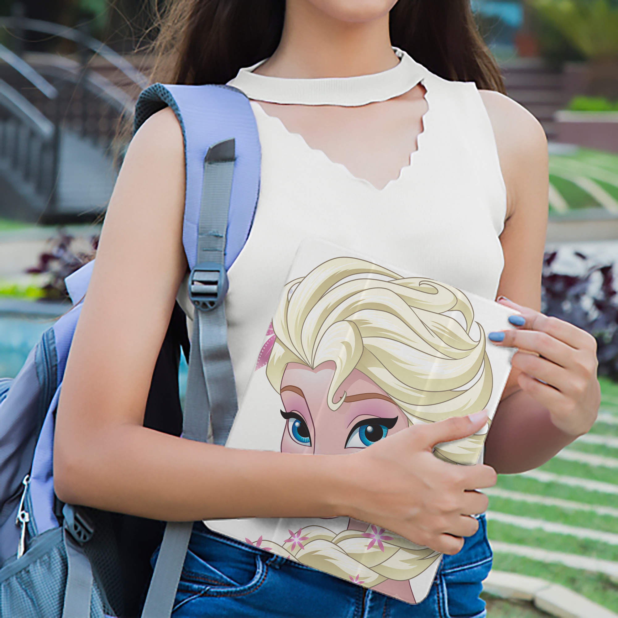 アナと雪の女王 アンナ エルサ Frozen Anna Elsa IPad ケース ペン収納付き 三つ折りスタンド PUレザー×シリコン 対応機種9.5/10.5/10.9インチ
