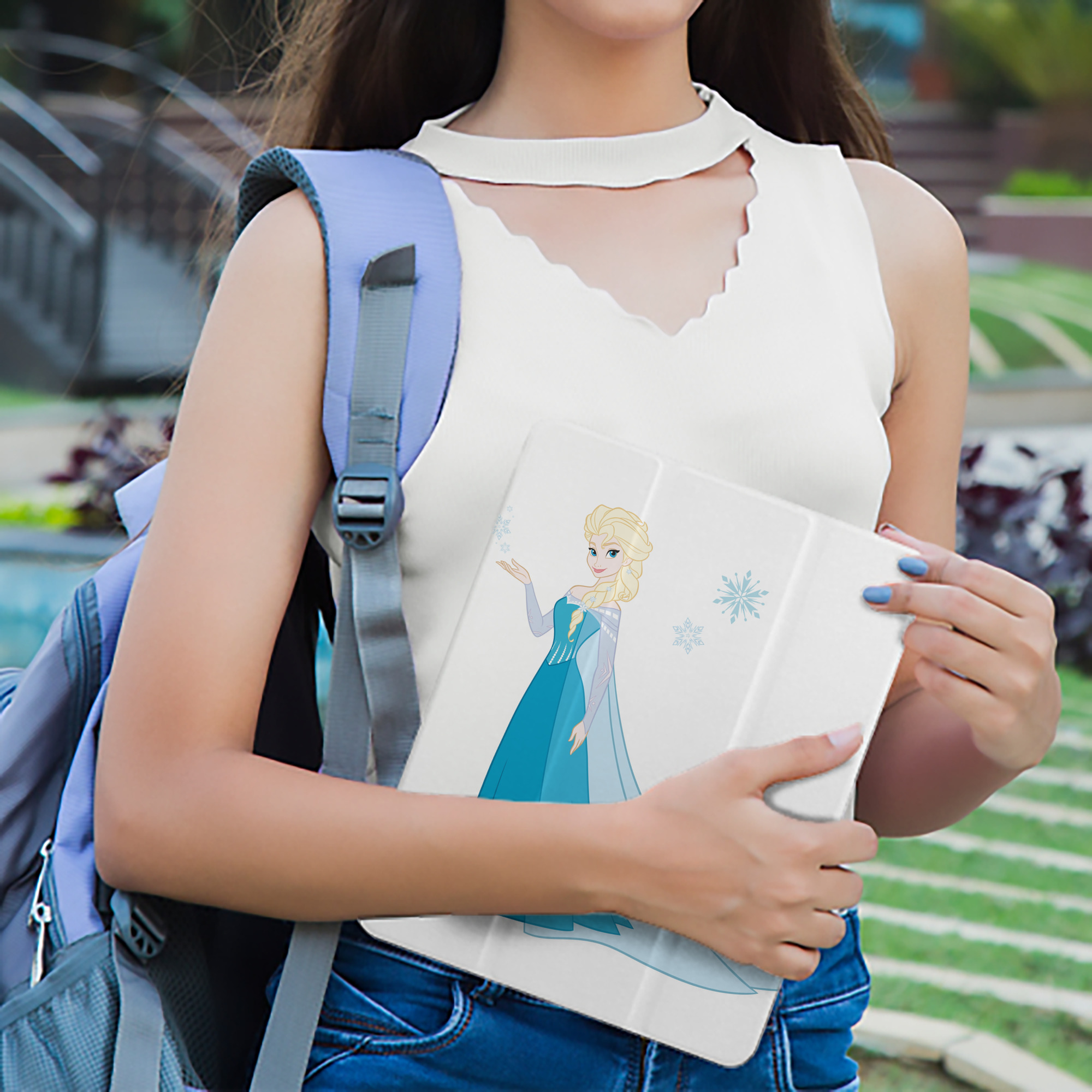 アナと雪の女王 アンナ エルサ Frozen Anna Elsa IPad ケース ペン収納付き 三つ折りスタンド PUレザー×シリコン 対応機種9.5/10.5/10.9インチ