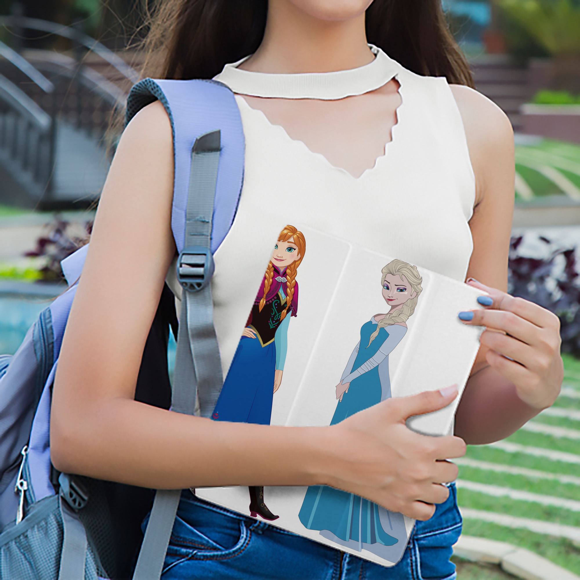 アナと雪の女王 アンナ エルサ Frozen Anna Elsa IPad ケース ペン収納付き 三つ折りスタンド PUレザー×シリコン 対応機種9.5/10.5/10.9インチ