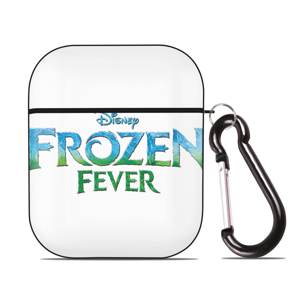 （画像用） アナと雪の女王 アンナ エルサ Frozen Anna Elsa AirPods 第2世代保護ケース ハードシェル ブラック 耐衝撃・防指紋・カラビナ付き