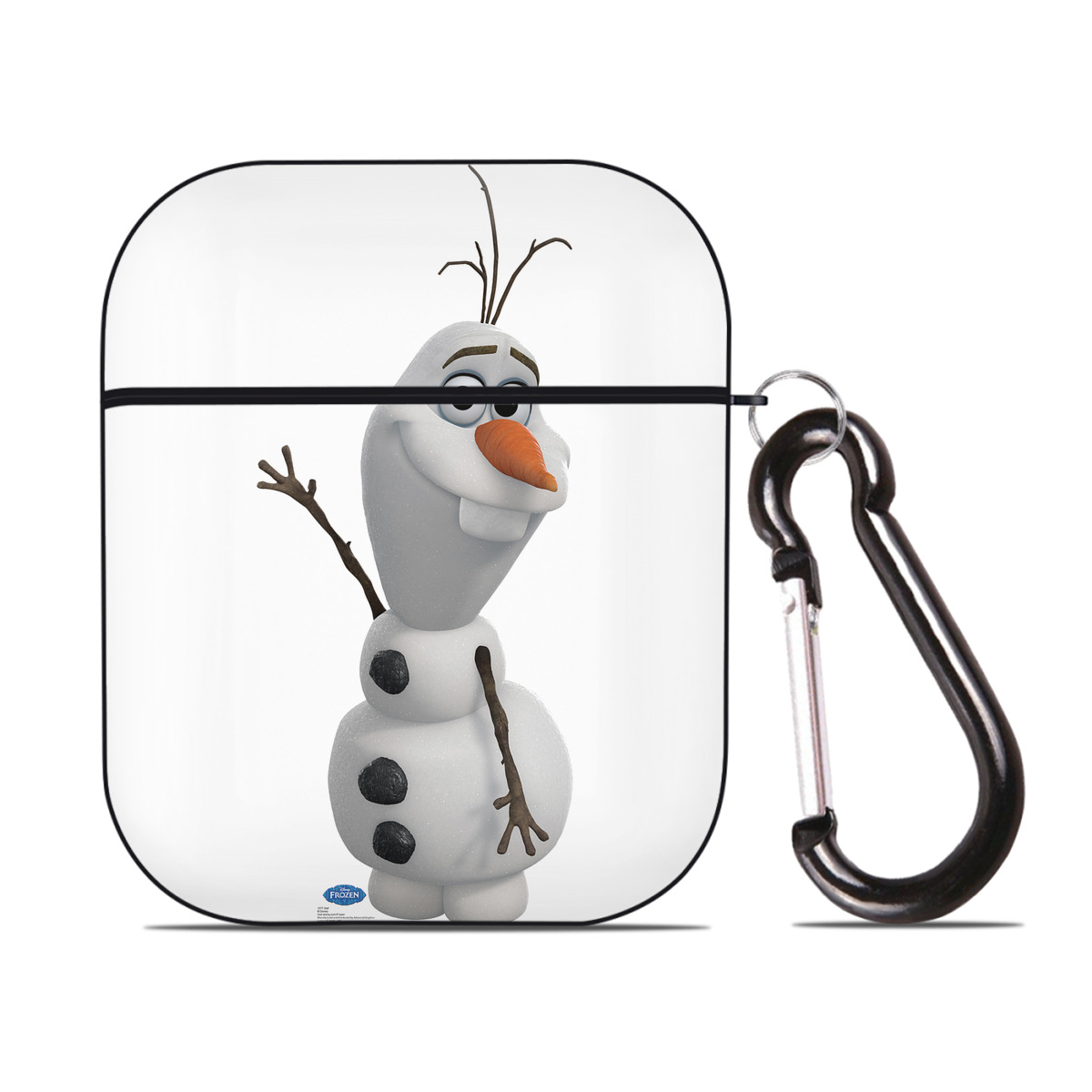 （画像用） アナと雪の女王 アンナ エルサ Frozen Anna Elsa AirPods 第2世代保護ケース ハードシェル ブラック 耐衝撃・防指紋・カラビナ付き