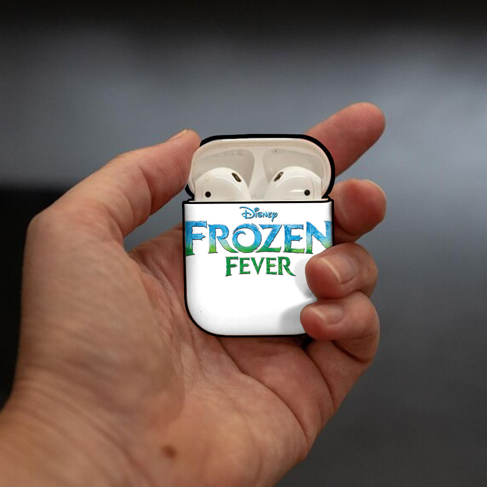 アナと雪の女王 アンナ エルサ Frozen Anna Elsa AirPods 第2世代保護ケース ハードシェル ブラック 耐衝撃・防指紋・カラビナ付き